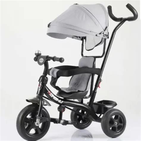 Dečiji tricikl sa tendom i pedalama sivi BCK0326 | Volim svoj dom