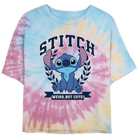 Disney's Lilo & Stitch Weird But Cute Stitch Crest Juniors' Cropped ...