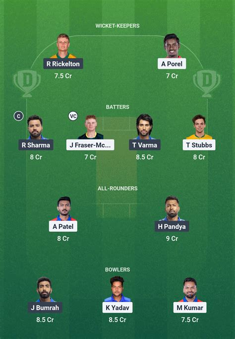 DC vs MI Dream11 Prediction Today Match 29 Playing XI: IPL 2025 Fantasy ...