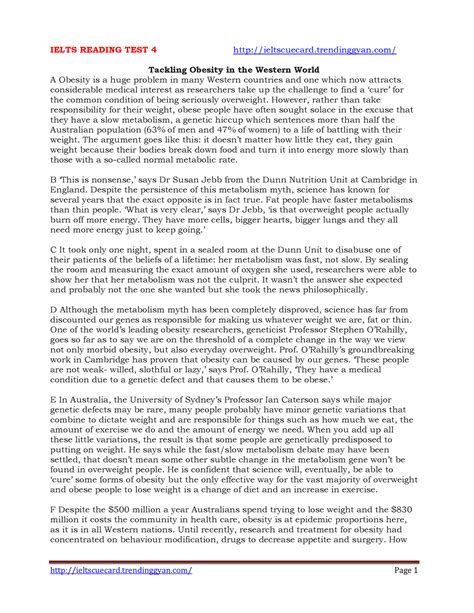 Ielts Reading TEST 4 - Giood - IELTS READING TEST 4 ieltscuecard ...