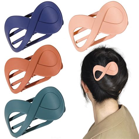 EPARTY-French Concord Hair Clip Acrylic Hair Claw Clips Thick Hair Flat ...