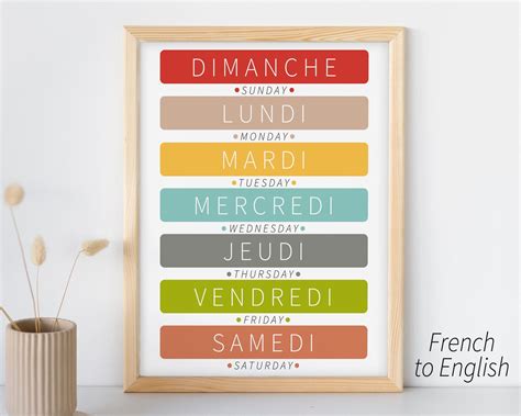 Days Of The Week Poster Printable