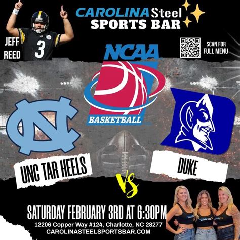 UNC Tar Heels vs. Duke Basketball Watch Party , Carolina Steel Sports ...