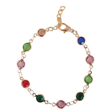 Buy AETHEL Multi-Colored Stone Bracelet for Women and Girls with ...