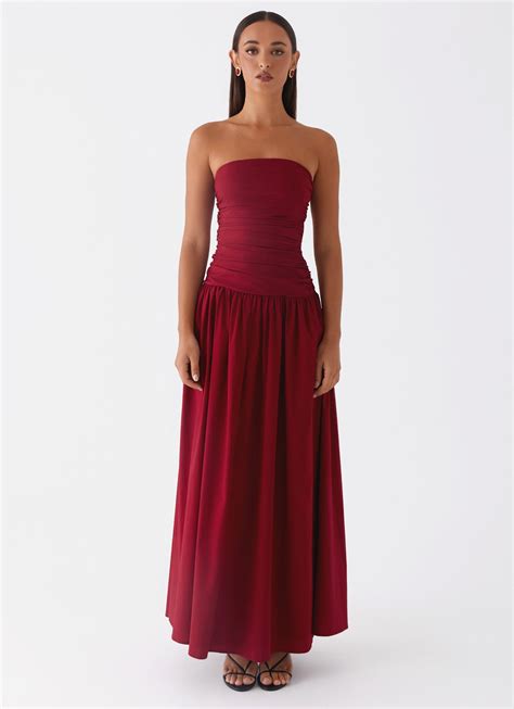 Carmel Maxi Dress - Merlot – Peppermayo