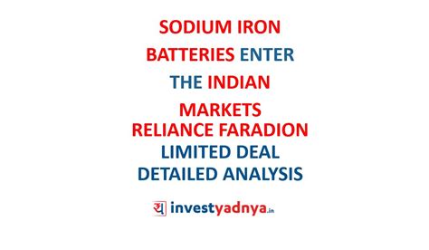 Sodium-Ion batteries enter the Indian Markets | Reliance-Faradion ...
