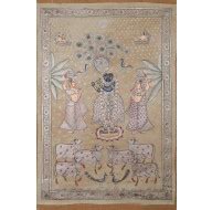 Divine Deity: Lord Shrinathji Hand-painted Pichwai Painting (Made to Order) | Garuda Life