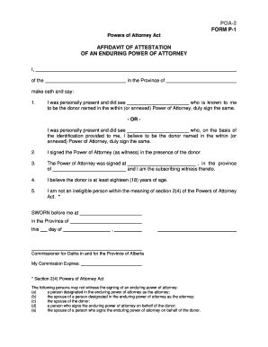 Alberta Power Of Attorney Form Templates - Fillable & Printable Samples ...