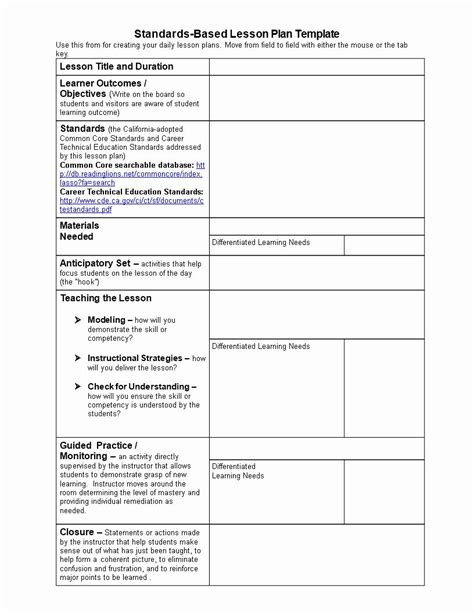 Image result for Standard Based Lesson Plan Sample