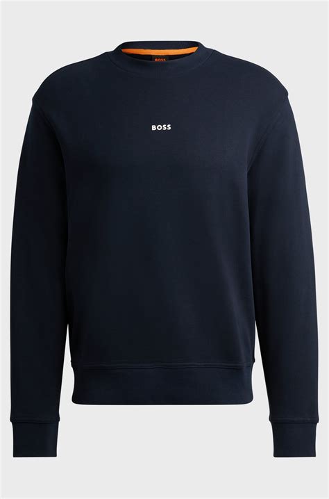 BOSS - Relaxed-fit sweatshirt in cotton terry with contrast logo