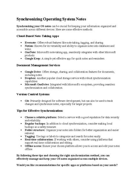 Synchronizing Operating System Notes - Synchronizing Operating System ...