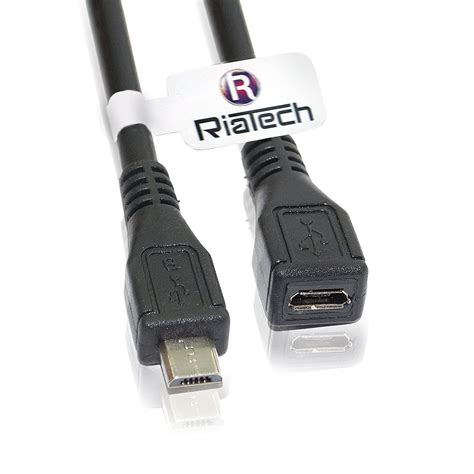 RiaTech® 1.6 Feet Micro USB Type B Male to Female M/F Extension ...