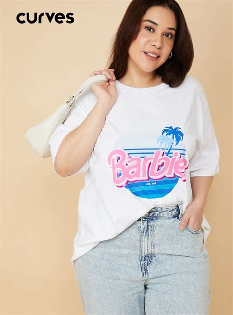 Buy Women Boxy Fit Barbie Printed T-shirt Online at just Rs. 699.0 ...