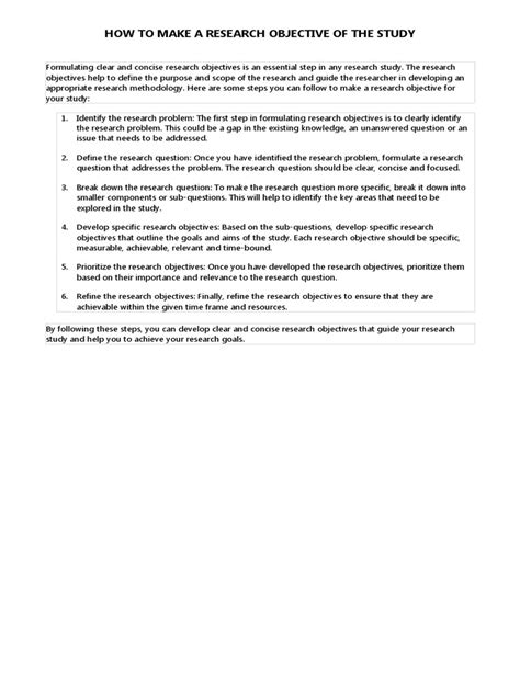 Image result for How to Write a Objective in Research Design