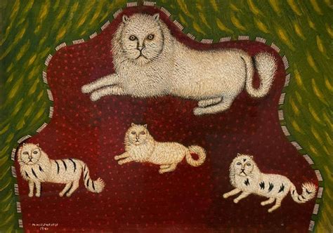 Mother Cat With Kittens - Morris Hirshfield - Folk Art Painting ...