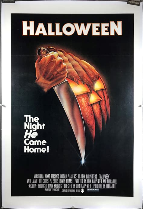 HALLOWEEN, Original Slasher Horror Movie Poster starring Jamie Lee ...