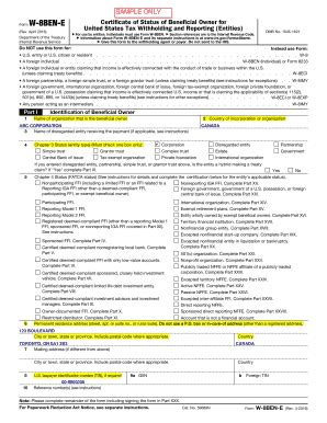 Sample Filled W 8ben E Form - Fill Online, Printable, Fillable, Blank ...