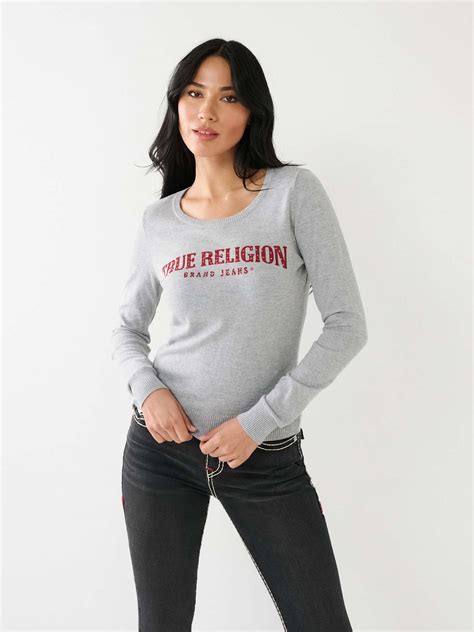 CRYSTAL TRUE RELIGION LOGO SWEATER