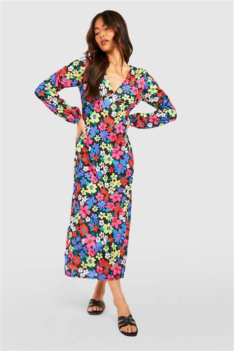 Floral Print Midaxi Dress | boohoo UK