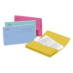 A4 Pastel Foolscap Document Wallet Half Flap - 250 GSM, 100% Recycled ...