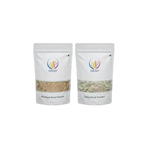CAREQUE Akarkara Roots Powder 50 Gram and Safed Musli Powder - White ...