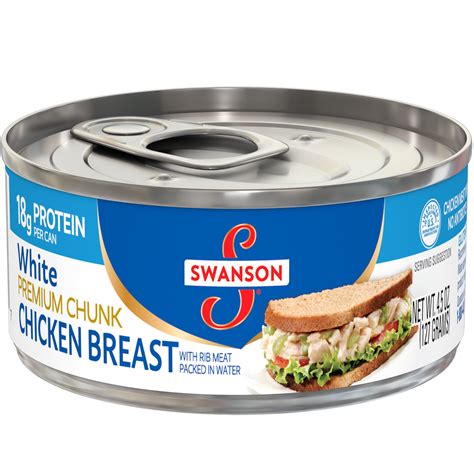 Swanson Fresh Premium Chunk Canned Chicken Breast, 4.5 oz Ready-to-eat ...