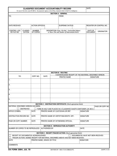 Da Form 3964 - Fill Online, Printable, Fillable, Blank | pdfFiller