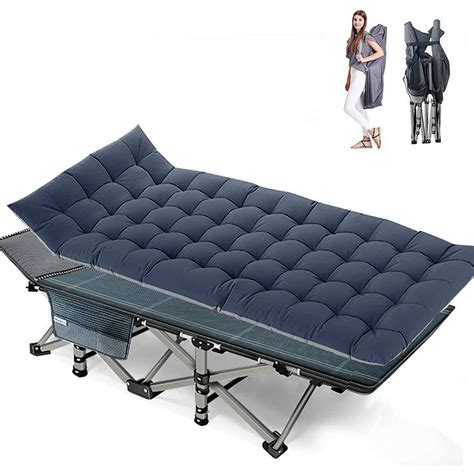 Buy Double Layer Oxford Strong Heavy-Duty Wide Sleeping Cots with Pearl ...