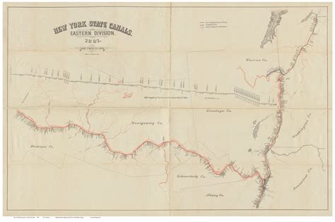Erie Canal - Eastern Division 1881 - Old Map Reprint - NY Regionals ...