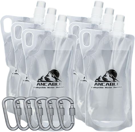 Amazon.com: 1L Hiking Collapsible Water Bottles, 6-Pack 33OZ BPA-Free ...