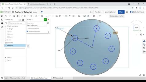 Image result for Onshape Tutorials Pattern Geometry Chapter 5