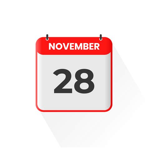 28th November calendar icon. November 28 calendar Date Month icon ...