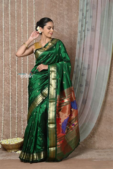 Tyohaar ~ Chandrakor: Handloom Pure Silk Maharani Paithani Saree with ...