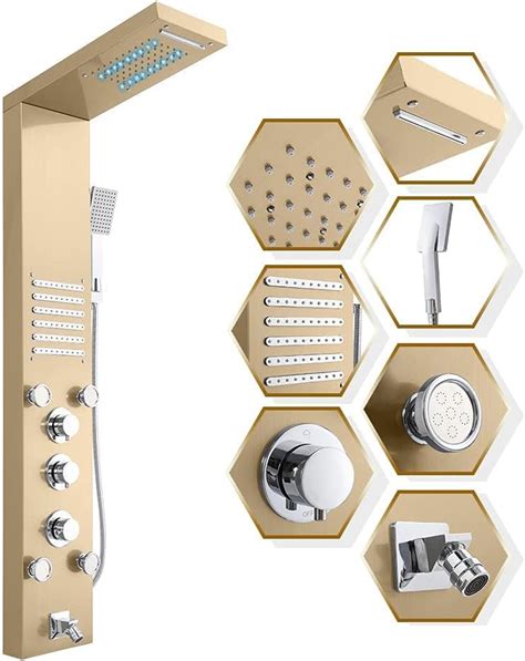 Nurforta XJUJIN LED Shower Panel Tower System, Hydropower India | Ubuy