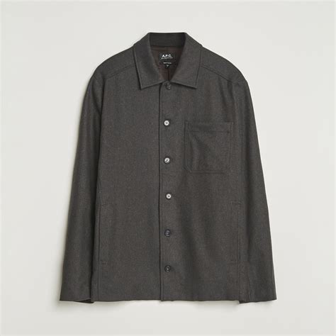 A.P.C. Jamie Wool Flannel Shirt Jacket Dark Brown hos CareOfCarl.no