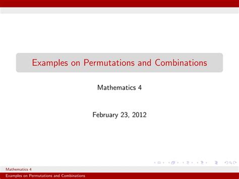 Image result for Permutations & Combinations Examples