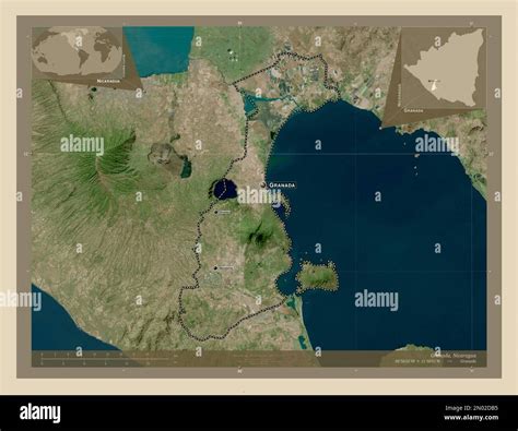 Granada, department of Nicaragua. High resolution satellite map ...