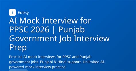 AI Mock Interview for PPSC 2026 | Punjab Government Job Interview Prep ...