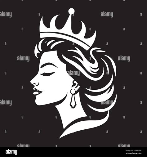 Black silhouette of Queen. Traditional image of the queen side view Stock Vector Image & Art - Alamy