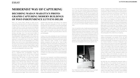 Modernist way of capturing in Madan Mahatta’s work | CEPT - Portfolio