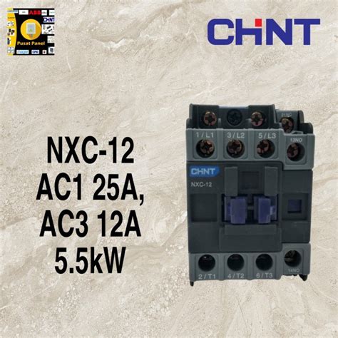 Jual Kontaktor Chint NXC - 12 NXC12 5.5kW 3P 220V Contactor 1NO + 1NC ...