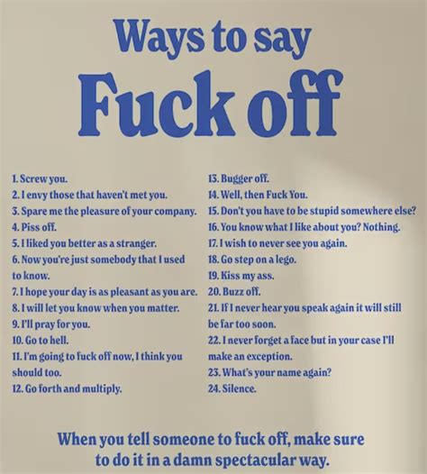 Ways to Say F*** Off Poster