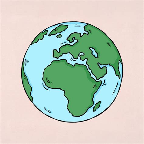 Earth Art Drawing, Planet Drawing, Earth Drawings, Art Drawings For Kids, Line Art Drawings ...