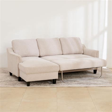 Buy (Refurbished) Moscow Fabric 3-Seater Sofa with Chaise - Beige from ...