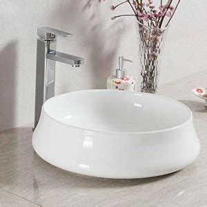 Sanito Ceramic White Table Top Wash Basin | 15.5 x 15.5 x 5.3 Inch ...