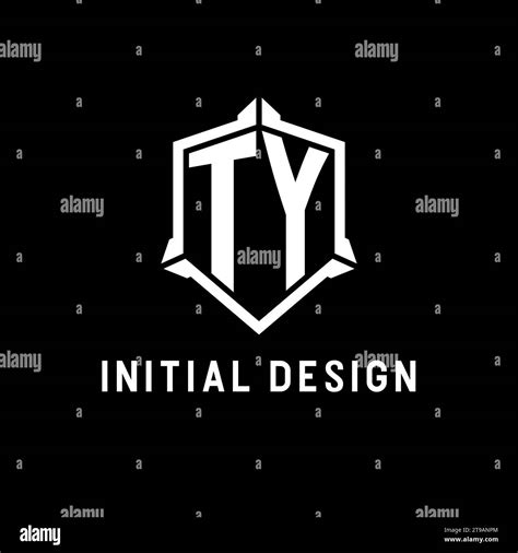 TY logo initial with shield shape design style vector graphic Stock ...