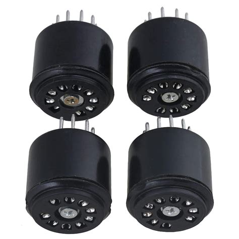 Yibuy 2.7x2.27cm Black Bakelite 9-pin Tube Socket 12AX7 Audio Tube ...