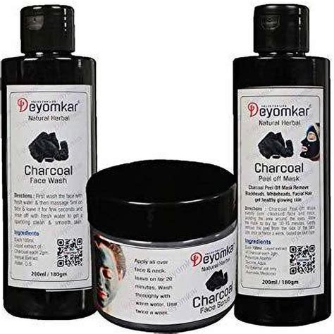 deyomkar Natural Herbal Charcol Facewash, Charcol Scrub And Charcol ...