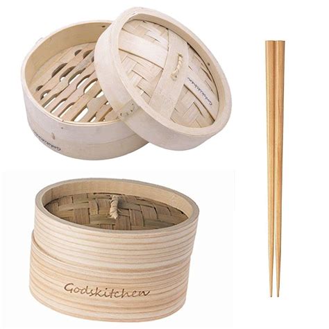 Cosmos Kitchen Round Shape Brown 7" Momos/Dimsum/Wanton Steamer Bamboo ...