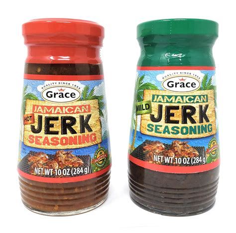 Amazon.com : Grace Jamaican Hot & Mild Jerk Seasoning 10oz, 2 Pack ...